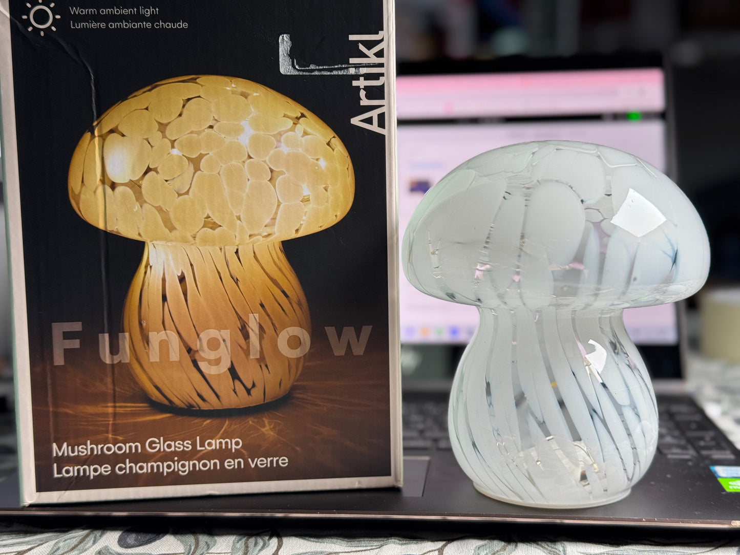 Grybo Formos Stiklinė Lempa Funglow