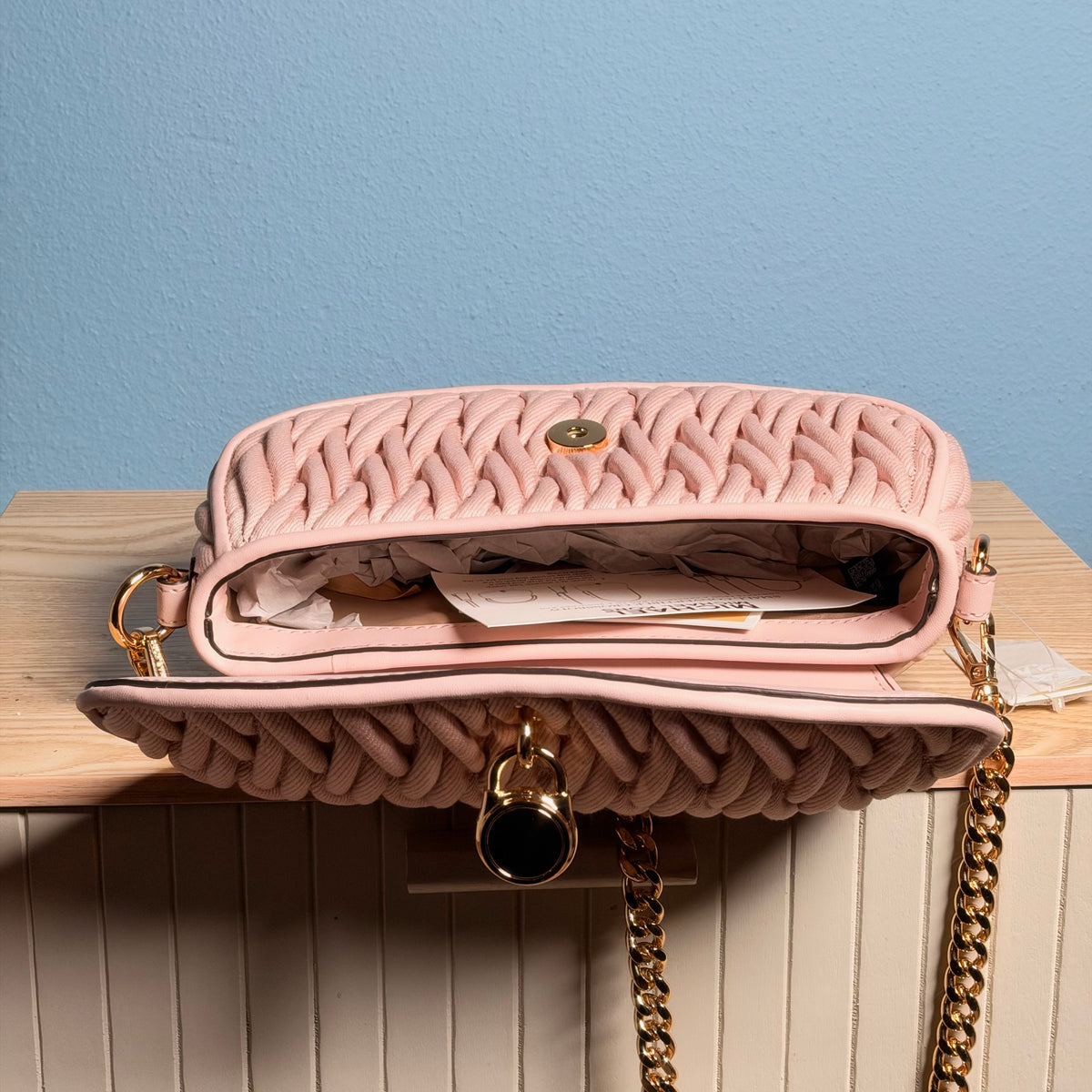 Šviesiai rožinė „Michael Kors“ rankinė su grandinėle