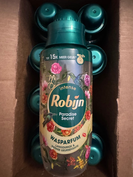 Robijn Intense Paradise Secret“ skalbinių kvepalai – ilgai išliekantis ir intensyvus kvapo pojūtis, iki 15 kartų stipresnis kvapas.