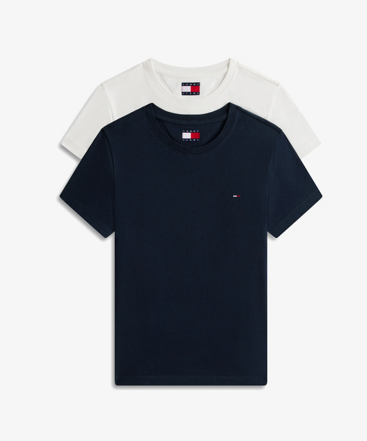 Tommy Jeans 2 vnt. marškinėlių rinkiniai ecru/dark night navy