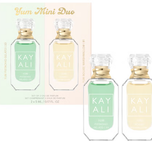 Kayali Yum Mini Duo - Pistachio Gelato ir Boujee Marshmallow kvepalų rinkinys