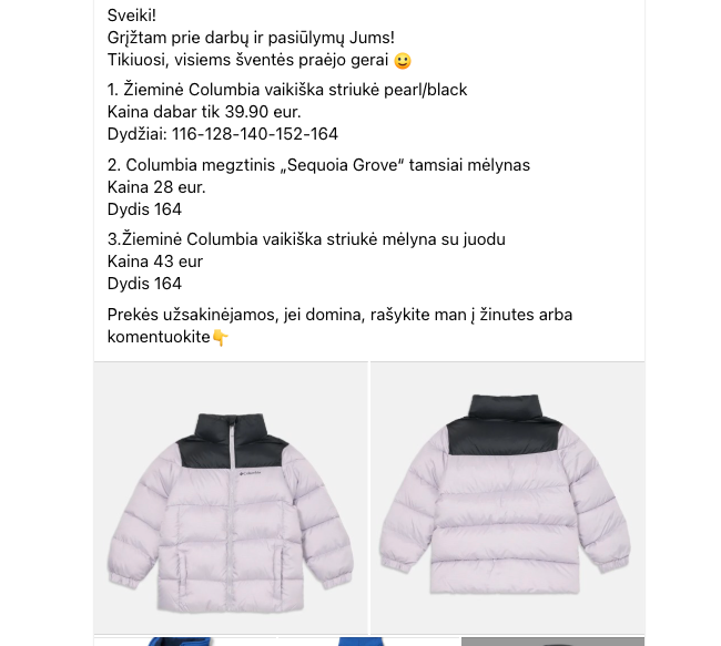 Žieminė Columbia vaikiška striukė pearl/black